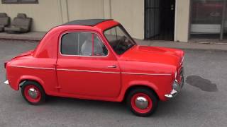 Newly restored Vespa 400 car goes for its first drive