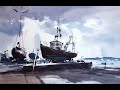 'Boats at West Mersea' - Watercolour demo by Jem Bowden