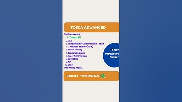 Tosca Automation Training Online  contact:+918247624720 #Tosca #jobsupport #interviewsupport
