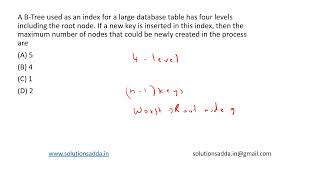 ISRO 2017 MAY | DBMS | B-TREE | GATE TEST SERIES | SOLUTIONS ADDA | EXPLAINED BY ISRO AIR-1