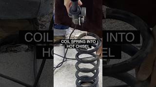 #forging a hot chisel from coil spring #blacksmithing #diyforge #beginners #tools #making