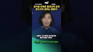 윤석열 비화폰 통화내역 공개, 판도라의 상자 마침내 열려! #shorts #박경미 #비화폰 #민주당사