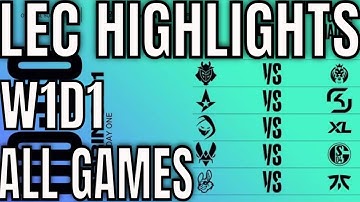LEC Highlights ALL GAMES W1D1 Spring 2021