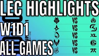 LEC Highlights ALL GAMES W1D1 Spring 2021