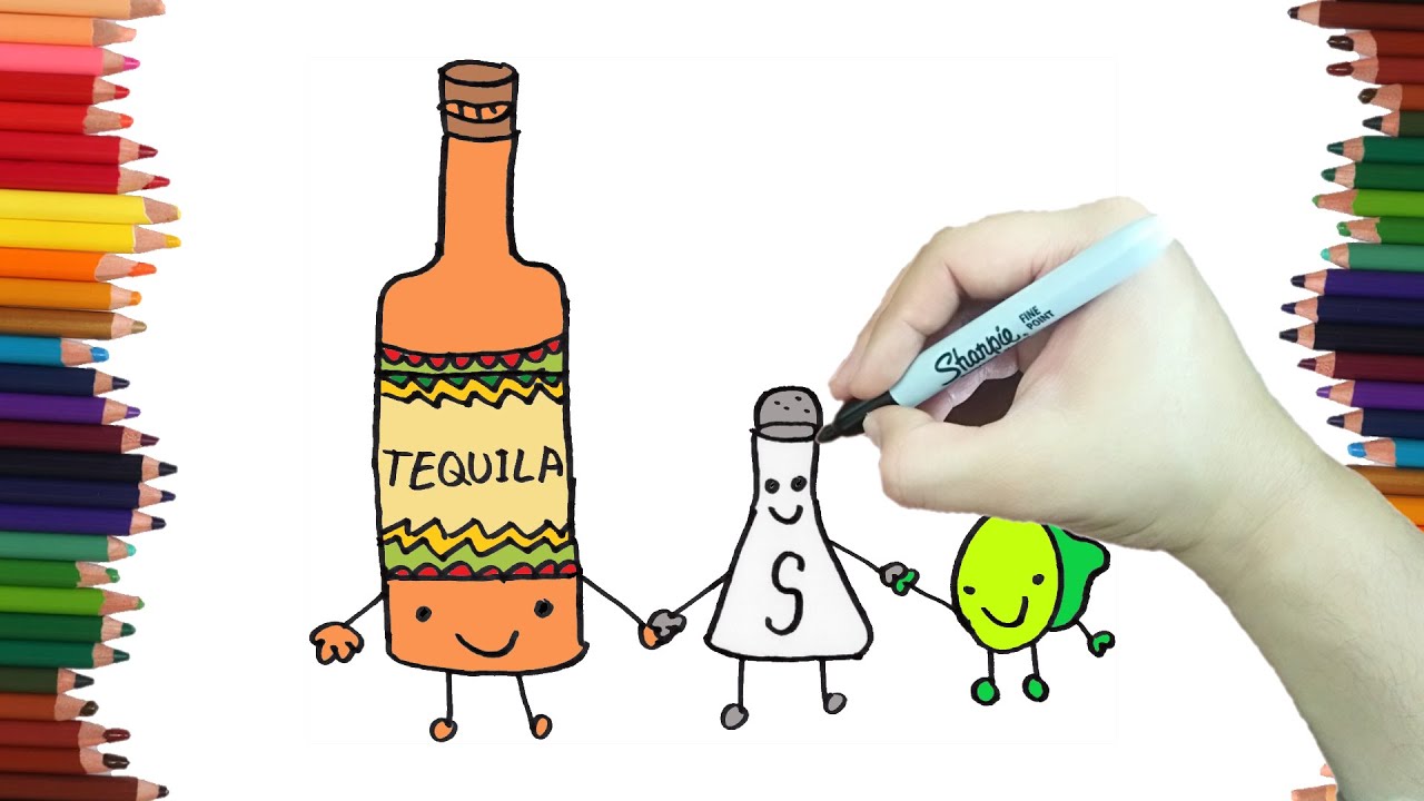 Como dibujar TEQUILA paso a paso y MUY FACILMENTE - Dibujos para Colorear -  thptnganamst.edu.vn