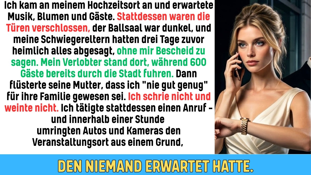 Mein Verlobter stand neben mir, als seine Mutter die Türen unseres Hochzeitssaals mit Stahlketten verschloss. „Ein Mädchen aus den Slums von South Atlanta hat es nicht verdient, den Bankettsaal...
