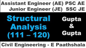 Structural Analysis | TOS (111–120) - Gupta and Gupta | RPSC AE Civil Engineering | GPSC Civil Engg