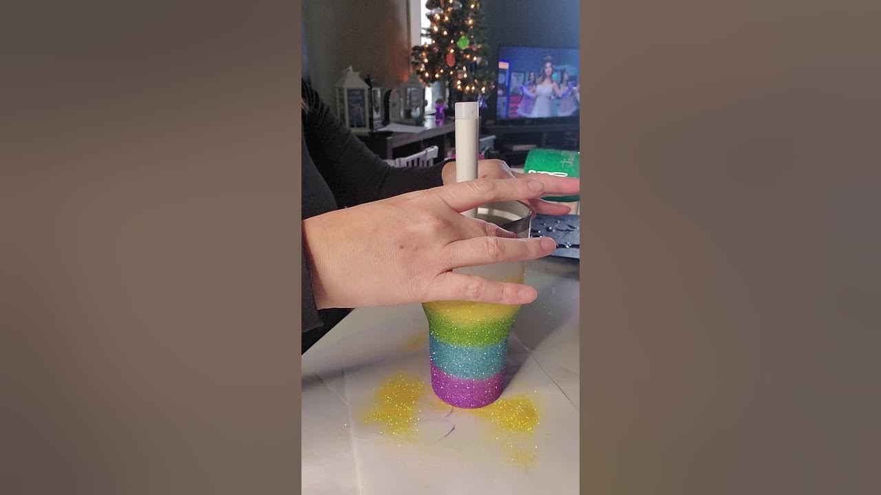 rainbow glitter tumbler! using the mod podge method YouTube