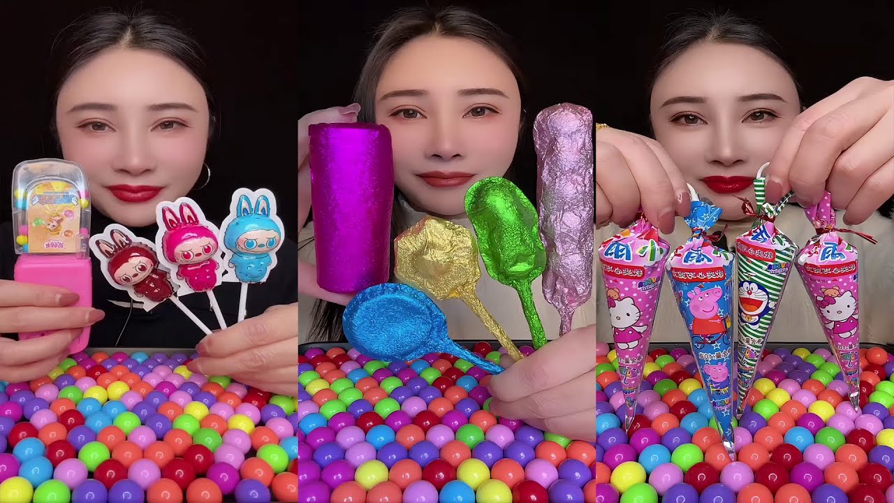 ASMR Candy 🍬 Princess Toys 👑 Funny Glasses 🤓 Fruit Jelly 🍇 Strawberry Treats 🍓 EP494