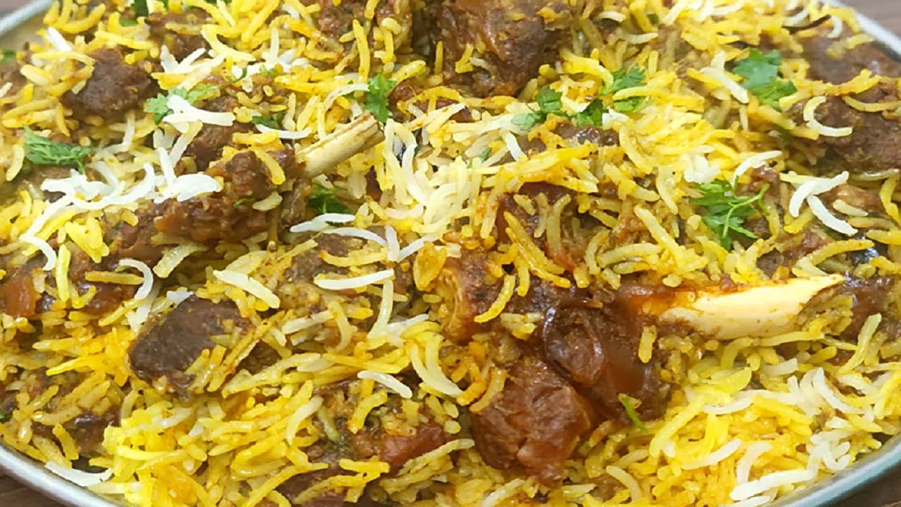 Hyderabadi Mutton Biryani Pressure Cooker Mutton Biryani Recipe
