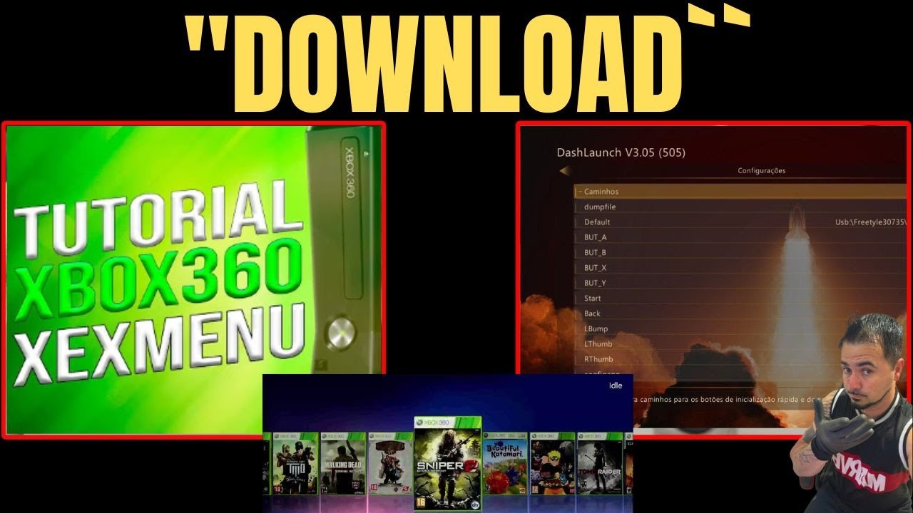 como instala xex menu aurora e dashlaunch xbox 360 - YouTube