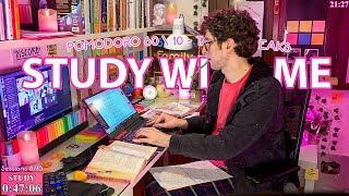 STUDY WITH ME LIVE POMODORO | 12 HOURS STUDY CHALLENGE ✨ Harvard Student, Relaxing Rain Sounds