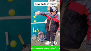 “You Can Never Start With Old Balls” 😂 | New Can in the Rain 🎾 #tennis #new #tennisballs