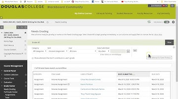 Finding and Marking submitted assignments in Blackboard