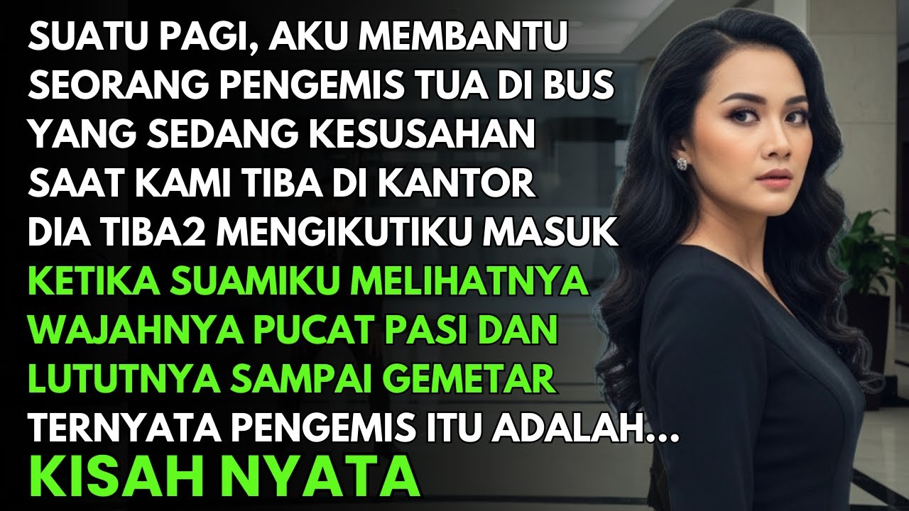 AKU MEMBANTU PENGEMIS TUA DI BUS - DIA MENGIKUTIKU KE KANTOR DAN SUAMIKU SYOK GEMETAR TERNYATA DIA..