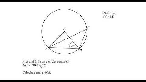 A, B and C lie on a circle with center O. Calculate angle ACB. #Circle Theorems#