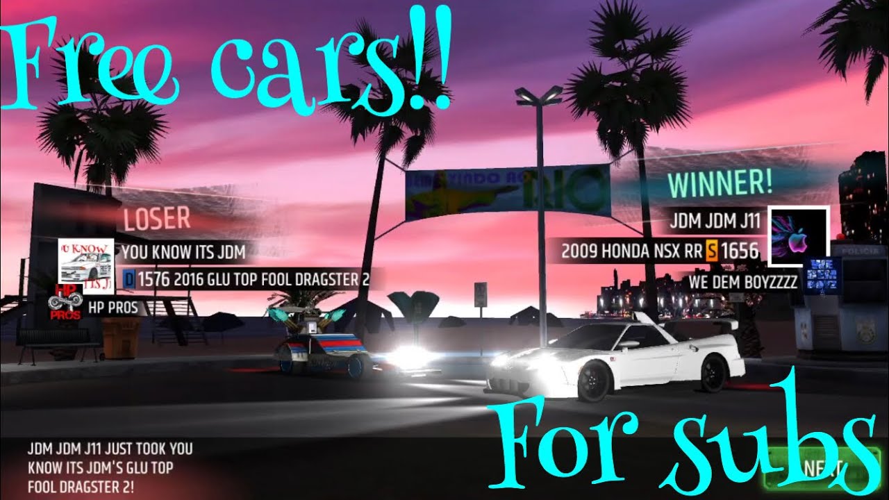 Racing rivals free cars for subs!!