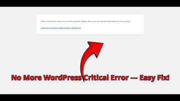 WordPress Critical Error 2025 Fix Guide