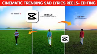 CINEMATIC Sad Walk & Text Lyrics Video Editing- Capcut | Trending Cinematic Reels Tutorial screenshot 3