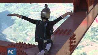 Base jump challenge in China
