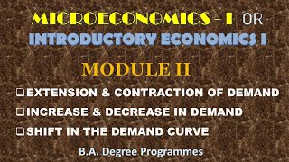 EXTENSION & CONTRACTION OF DEMAND - INCREASE & DECREASE IN DEMAND - SHIFT IN THE DEMAND CURVE -MICRO
