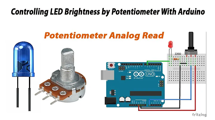 Controlling LED Brightness by Potentiometer With Arduino