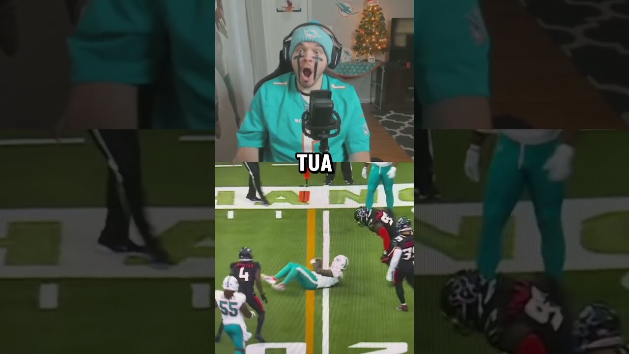 Dolphins Fan Reacts Tua Diving Hit Between Two Defenders NFL Nflfootball Nflviral Trending