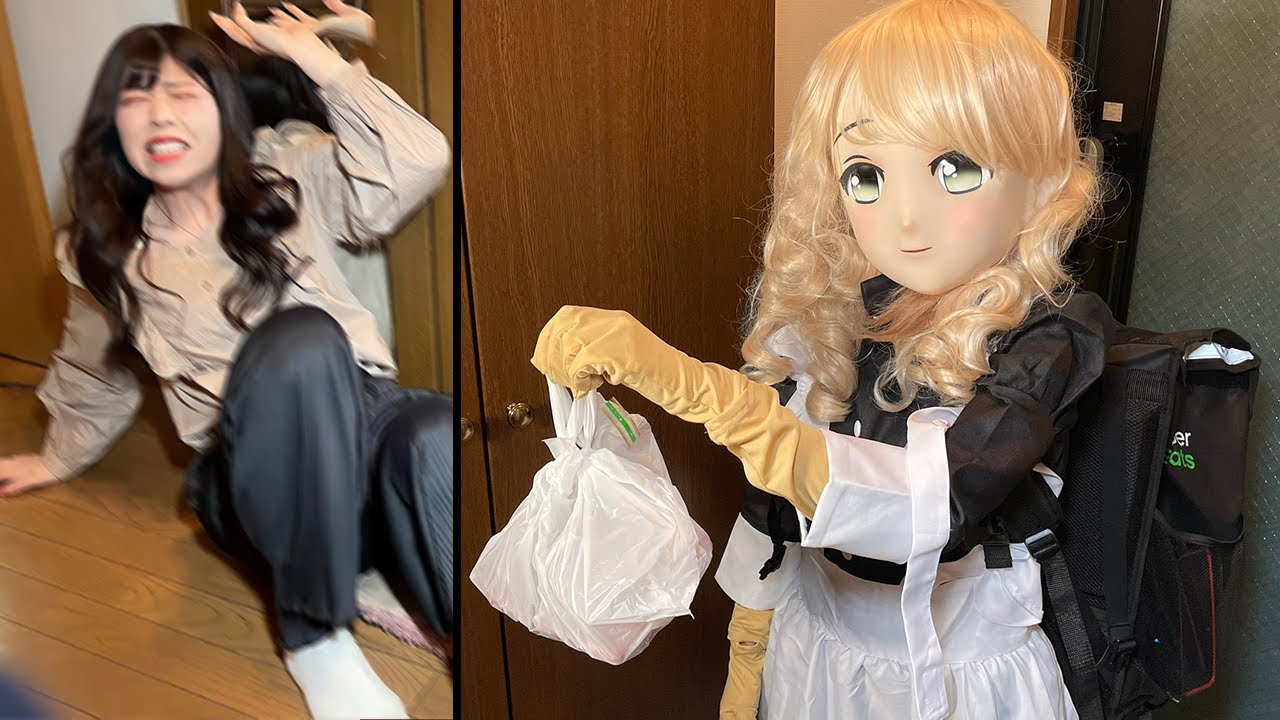 ウーバーイーツ頼んだらアニメキャラが配達員ドッキリが怖すぎたwww