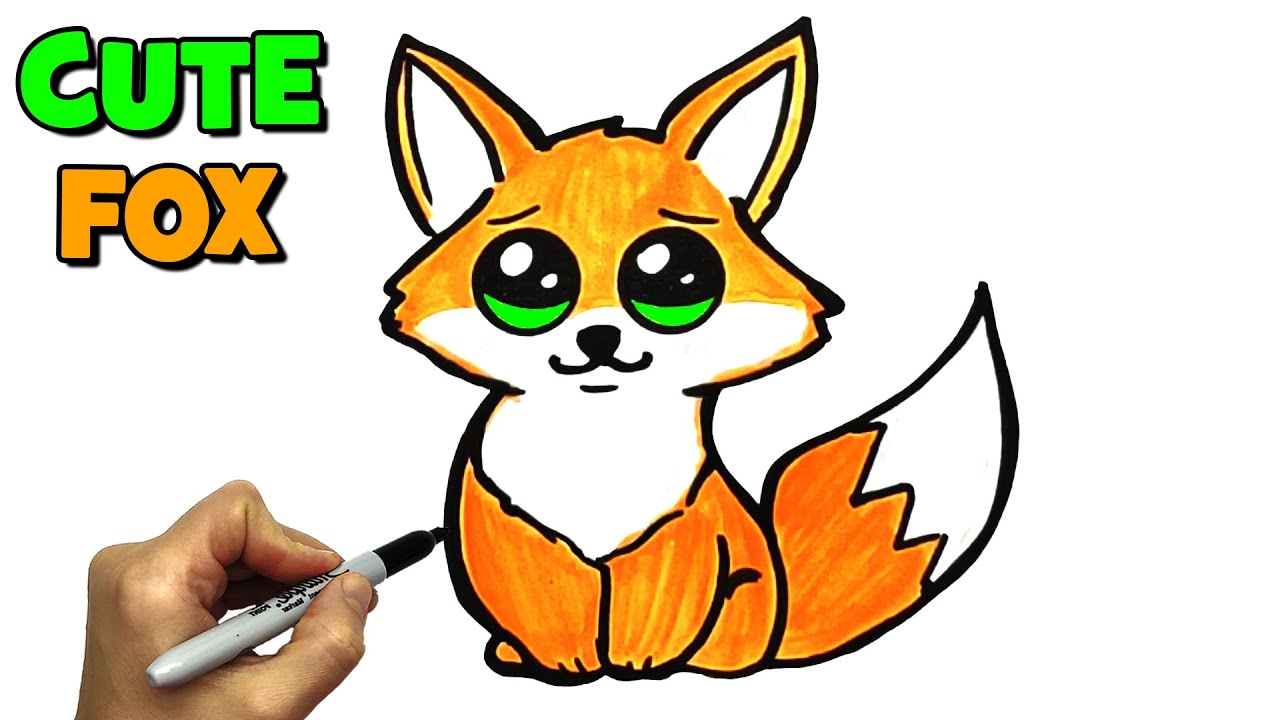 How to draw a Cute Fox in kawaii style very easy. Drawing and ...