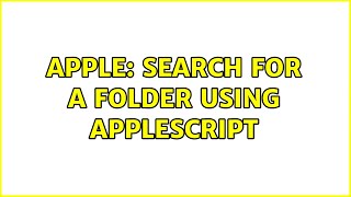 Apple: Search for a folder using applescript