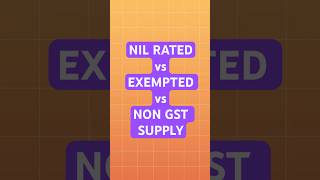 Nil Rated vs Exempted vs Non GST Supply Explained in Hindi