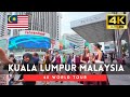 Malaysia walking tour - 3 hours Kuala Lumpur downtown walk 4k 60fps