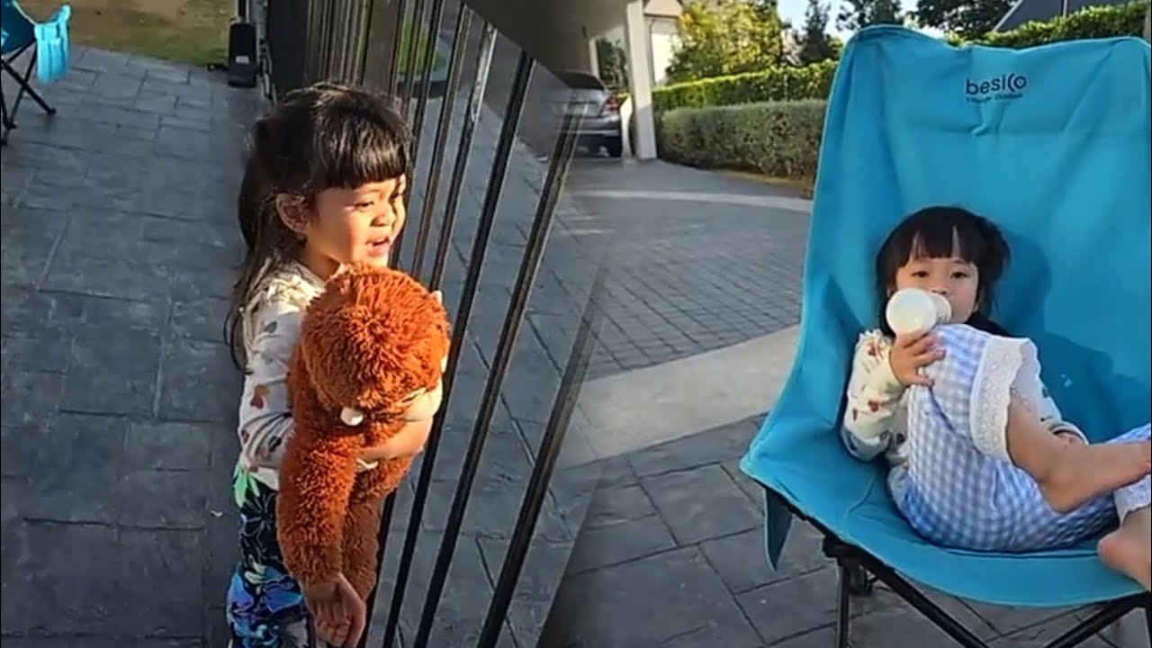 ใกล้จะถึงบ้านแล้ว นั่งรอพ่อบอย #น้องพลอยน้องเพชร 