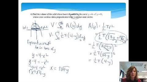 Volume - Cross Sections Perpendicular to the y-axis