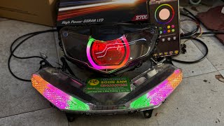 Exciter 2019 fitted with Kenzo S700 Pro square LED projector headlights for super bright light ou...