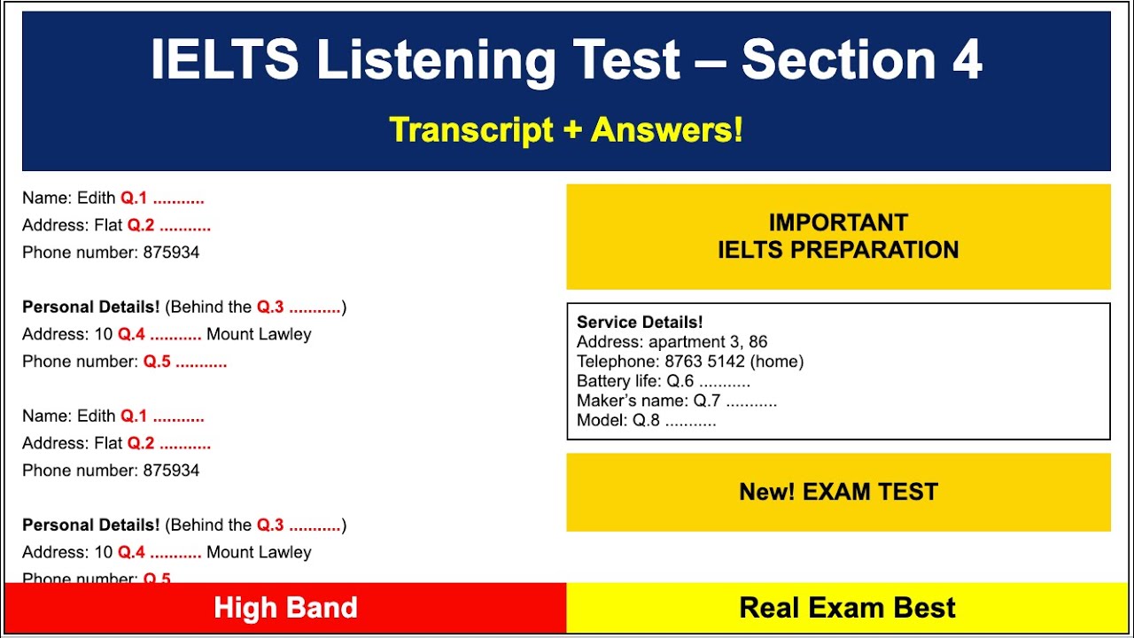 IELTS Listening Practice Test 2025 – Section 4 | With Answers ...