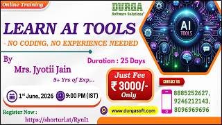 LEARN AI TOOLS - NO CODING, NO EXPERIENCE NEEDED Online Training @ DURGASOFT