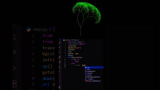 Draw a Tree Using Python Turtle #python #turtle #shorts #coding