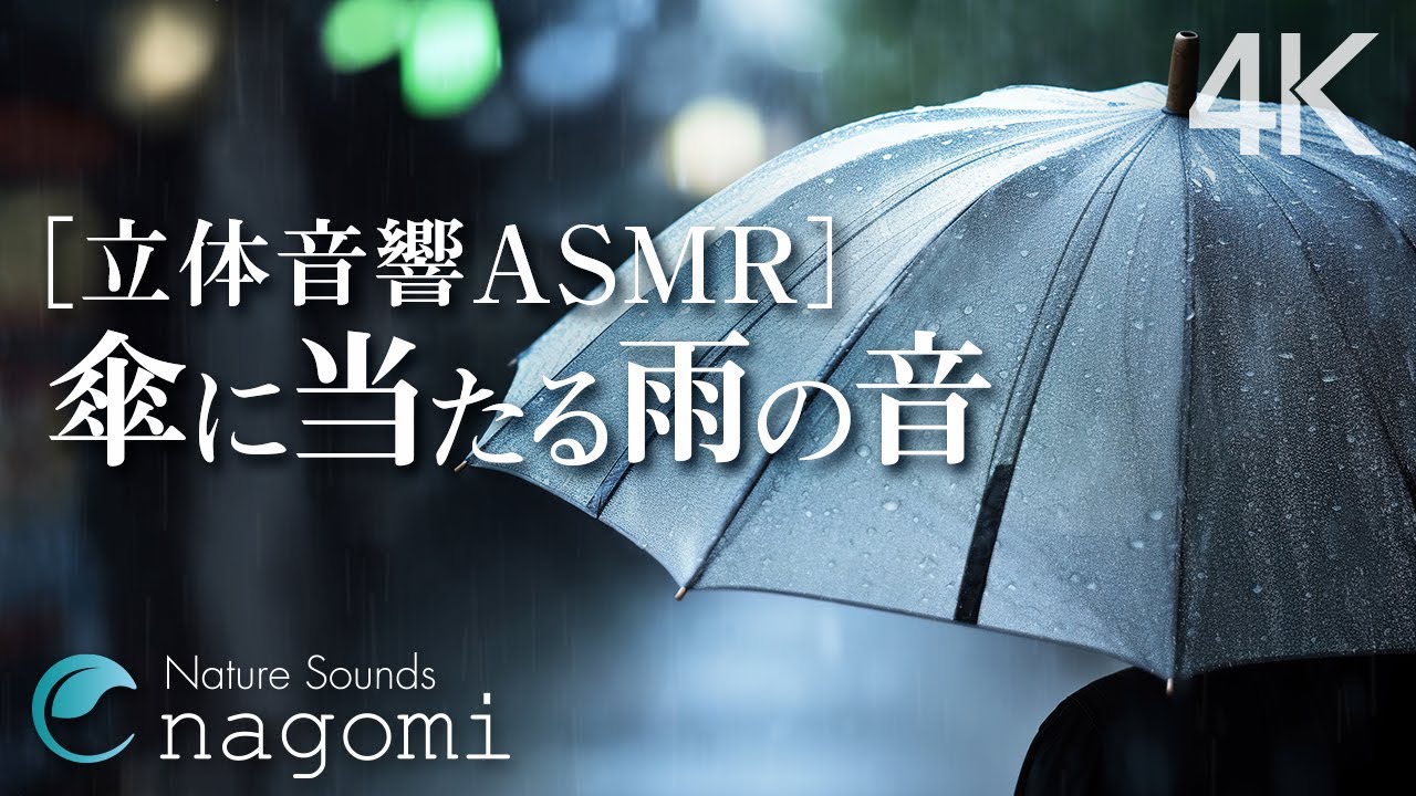 【ASMR/環境音】雨の音/傘に当たる雨の音・ホワイトノイズ｜睡眠・瞑想・勉強用BGM｜立体音響 自然音・Rain Sounds