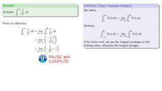 Improper Integrals, Part 1 (old version)