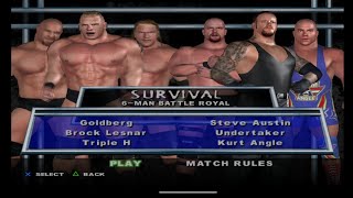 wwe SMACKDOWN here comes the PAIN,ps2 gameplay🔥 survival 6man battle royal, Goldberg,brock lesnar