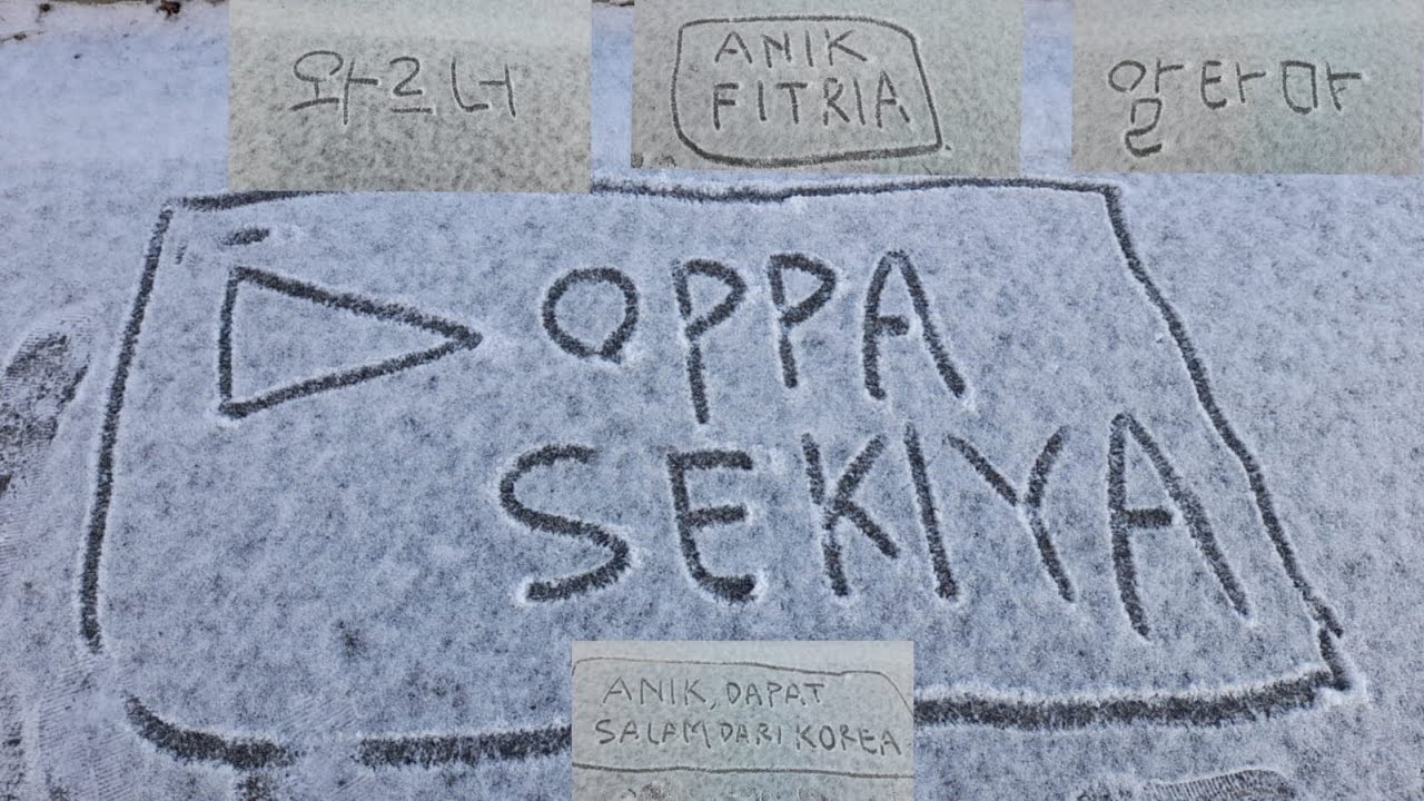 menulis nama di atas salju 
