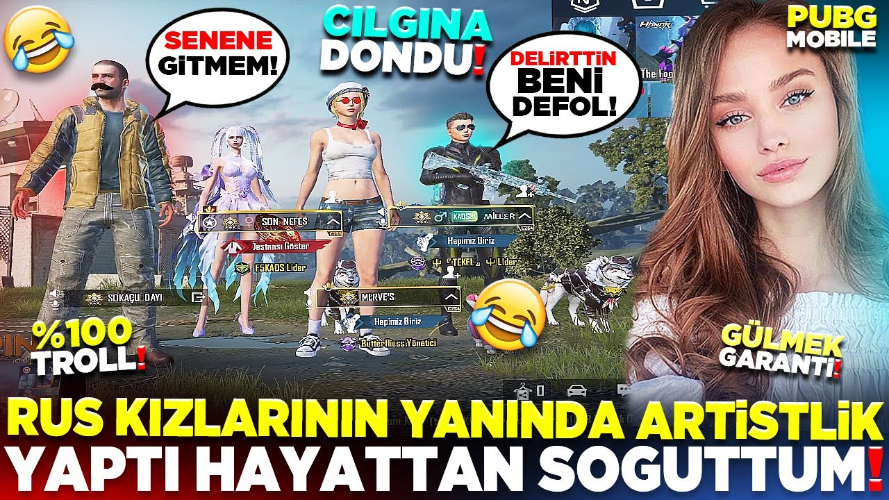 RUS KIZLARININ YANINDA ARTİSTLİK YAPAN ADAMI HAYATTAN SOĞUTTUM! 🤣 | PUBG MOBILE