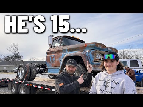 15-Year-Old Builds a 24V CUMMINS SWAPPED 1960 Chevy C60 | North Texas Garage
