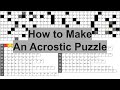 How to make an acrostic puzzle