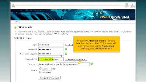 cPanel Tutorial - How To Create Additional FTP Accounts