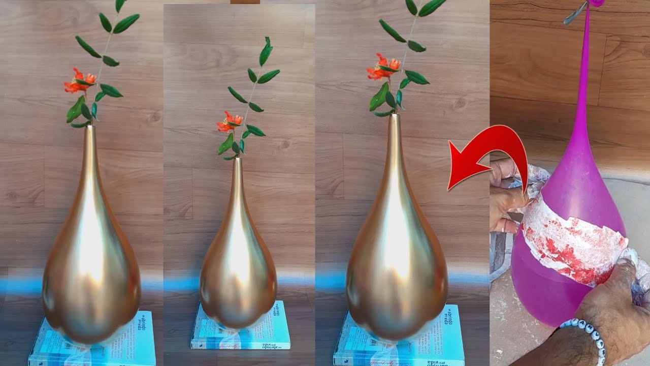 COMO FAZER VASO DECORATIVO DE GESSO E BEXIGA | FAÇA VOCÊ MESMO VASO DECORATIVO DE GESSO E BEXIGA