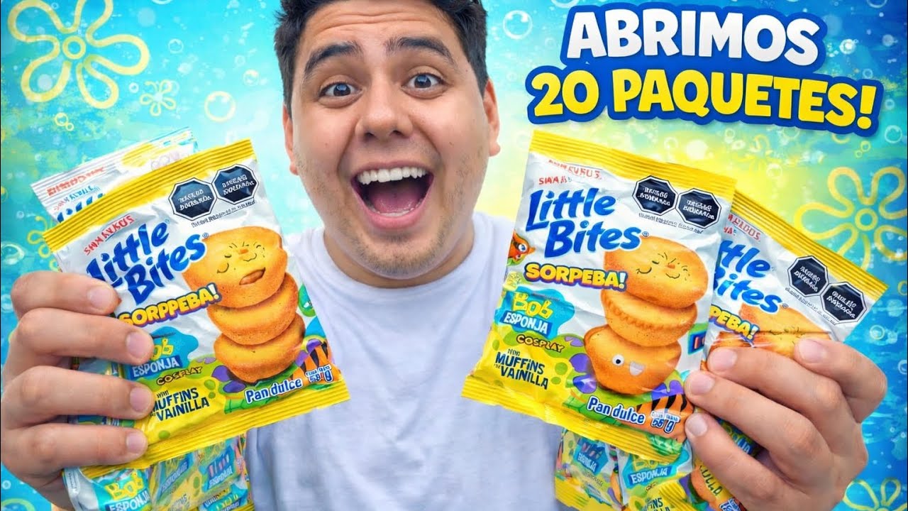 Abriendo 20 Paquetes De Little Bites X Bob Esponja Youtube 