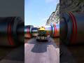 Yellow Bus vs Hydraulic Crush in the game BeamNG.drive