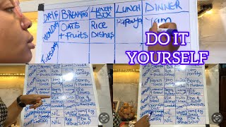 HOW TO PREPARE A FOOD TIME TABLE FOR FAMILY OF SIX!